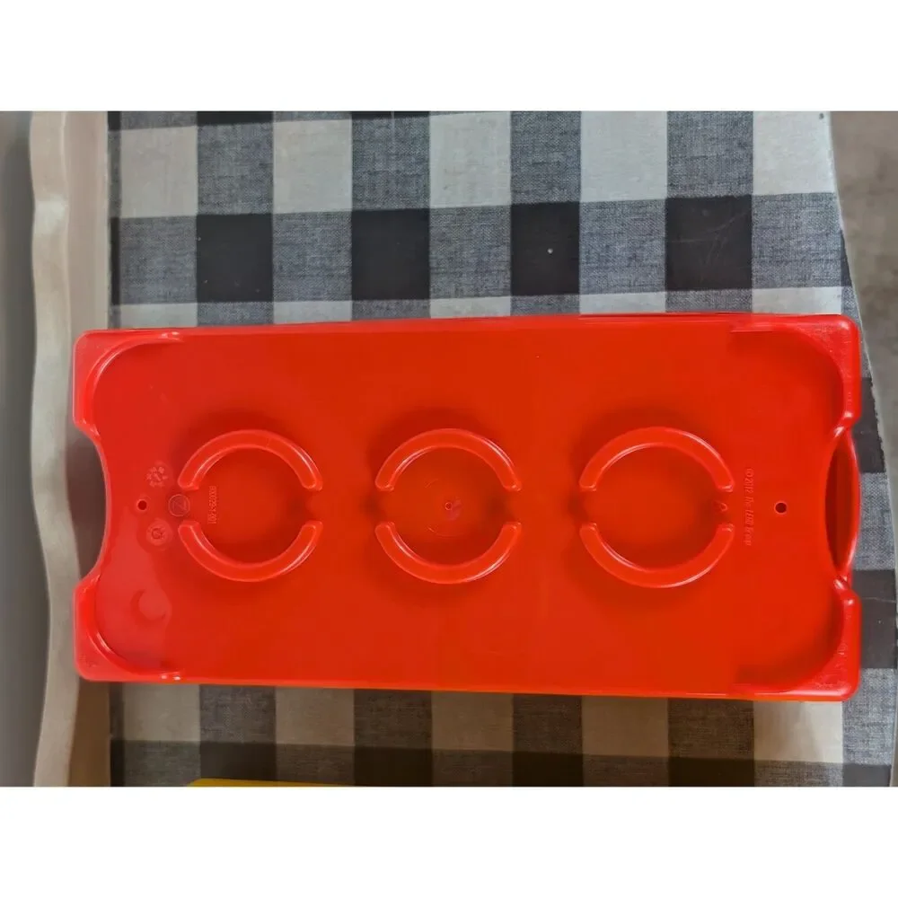 Y2K Lego Storage Containers Red/Yellow 14x6x6 Bundle of 2
